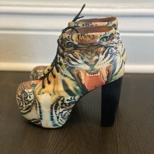 Jeffrey Campbell Tiger Face Lita with Black Heel